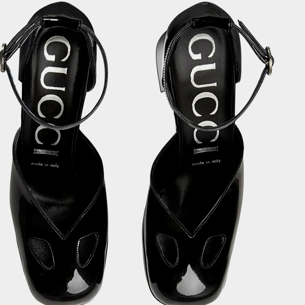 Gucci Double Vernice Crystal Nero Platform size 38.5